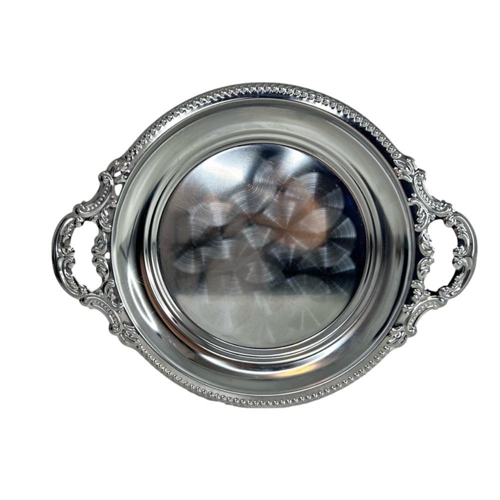 Chromed Silver Toned 11” Tidbit Tray